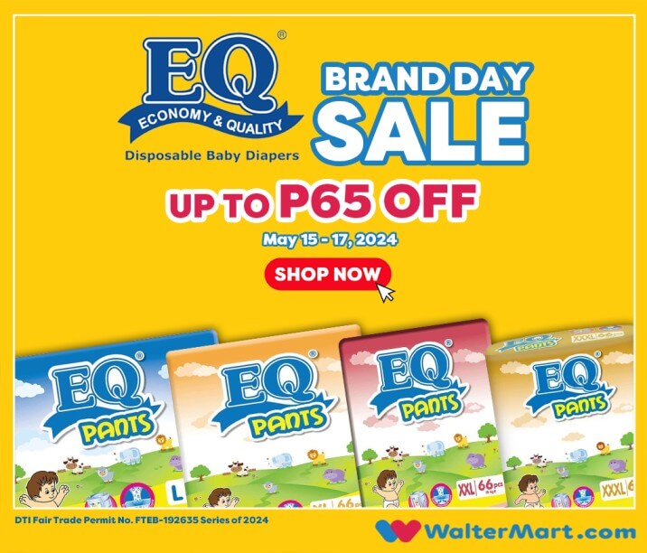 Brand Day Sale, up to P65 off, EQ, Diaper