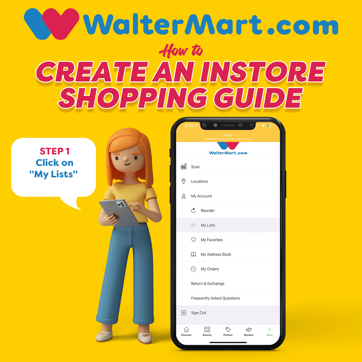 how to create an instore shopping guide option 1