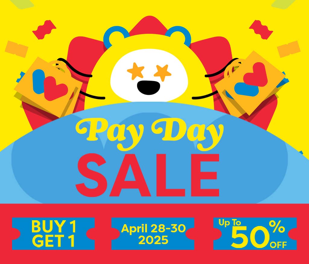 Payday Sale, buy one take one, up to 50% off