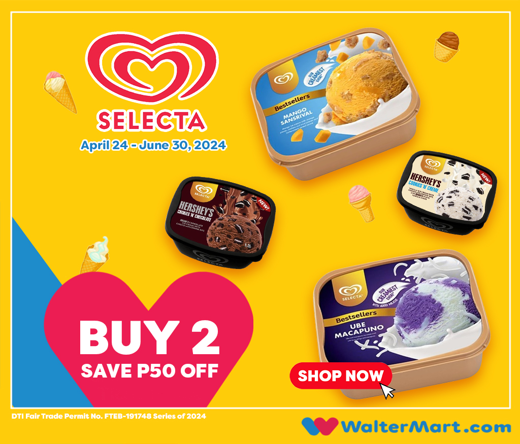 Selecta Ice Cream, Buy 2 Save P50 off