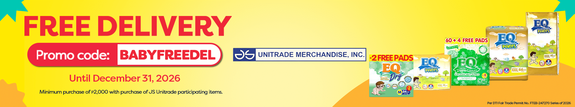WMGD Memo &ndash; JS UNITRADE ADULT DIAPER Free Delivery (JUNE 13 &ndash; DECEMBER 31, 2026) &ndash; BSB