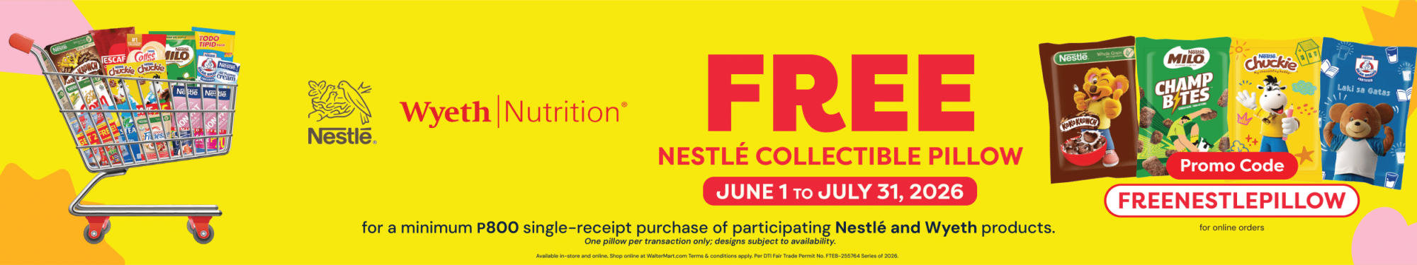 WMGD &ndash; NESTLE FREE PILLOW &ndash; JUNE 1 &ndash; JULY 31, 2026 (FREENESTLEPILLOW) &ndash; BSB