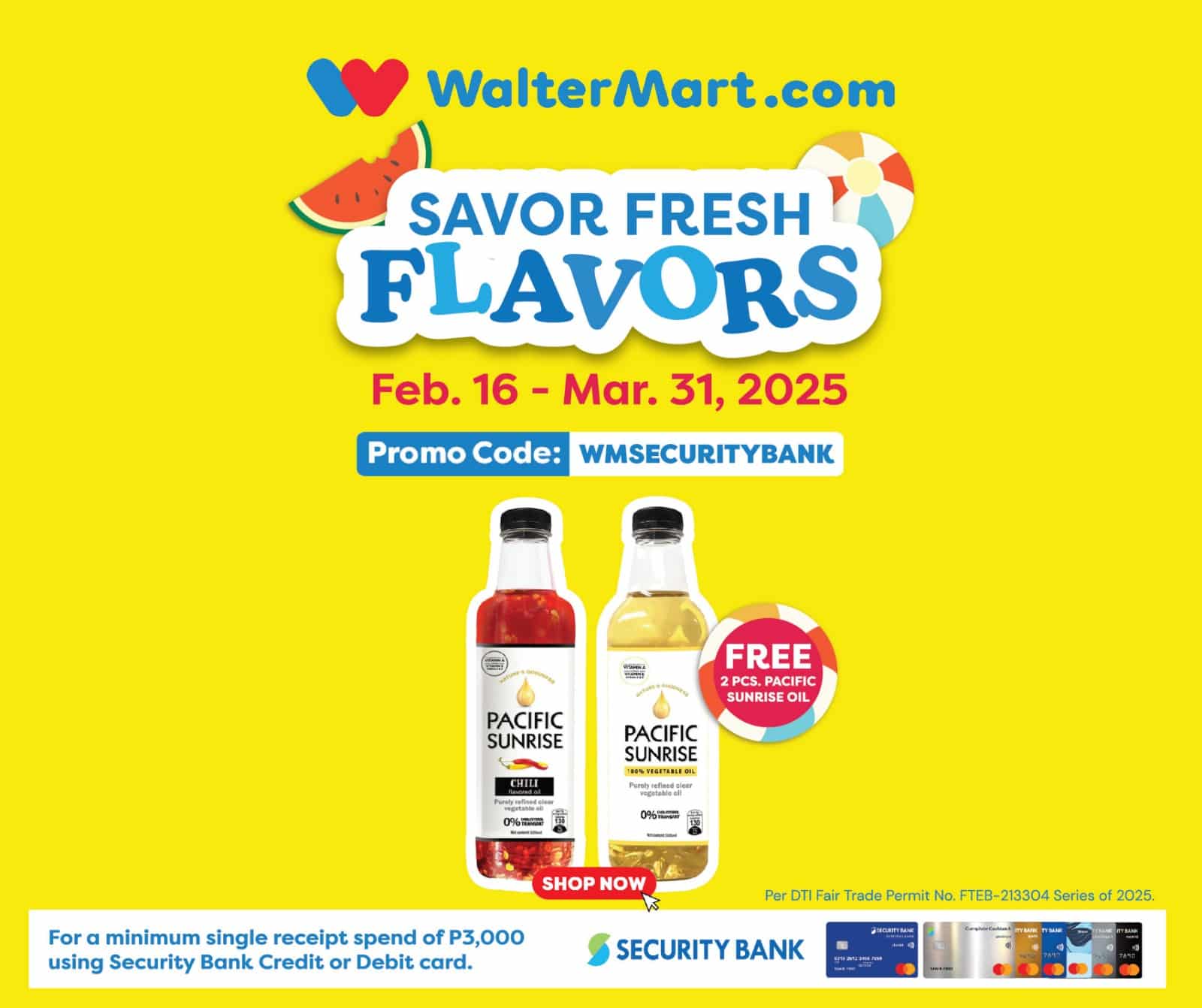 Free Item, Same Day Delivery, Sunrise Oil, Security Bank
